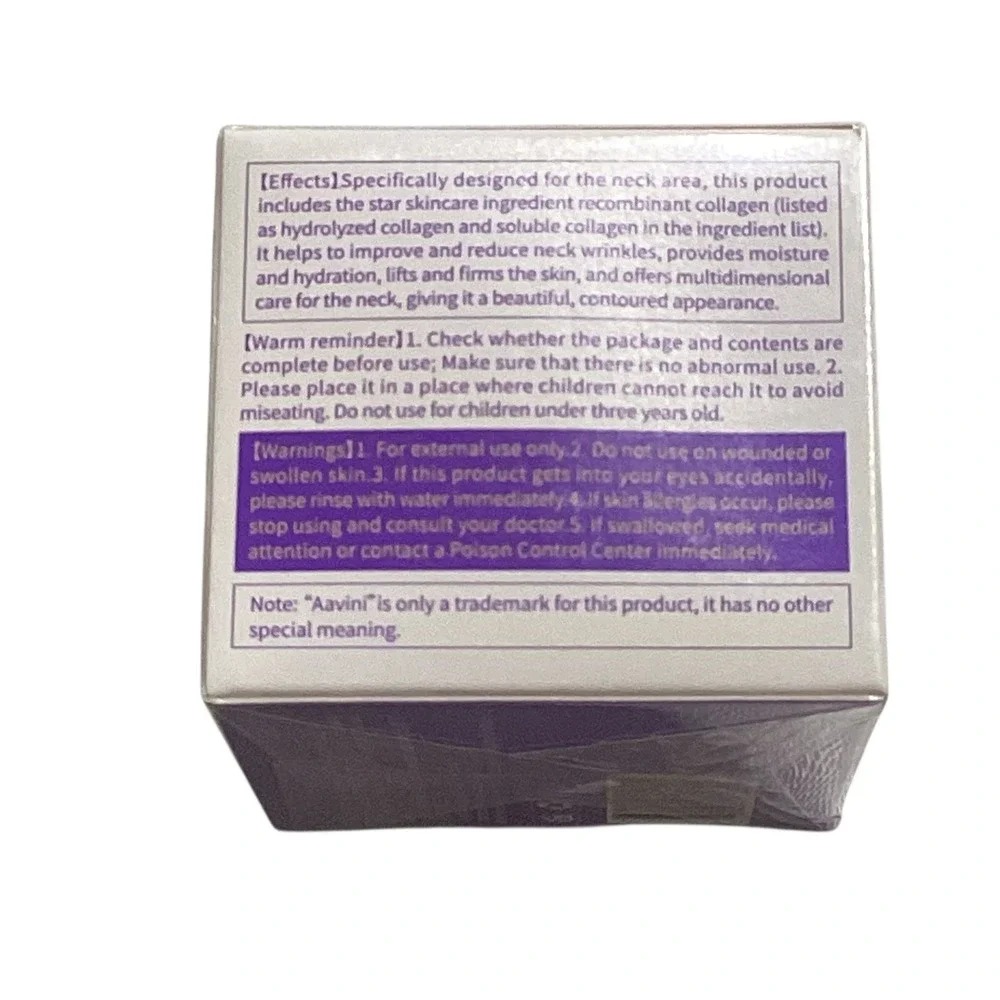 Aavini Firming and Revitalizing Neck Cream Recombinant Collagen 1.76oz 50g New